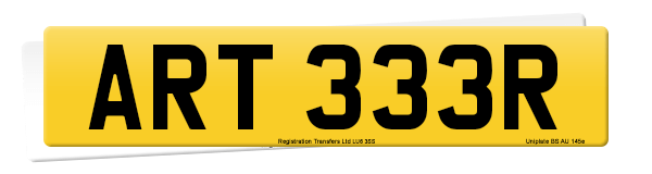 Registration number ART 333R
